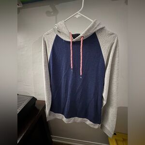 21MEN Light Gray Hoodie with Pink Detail